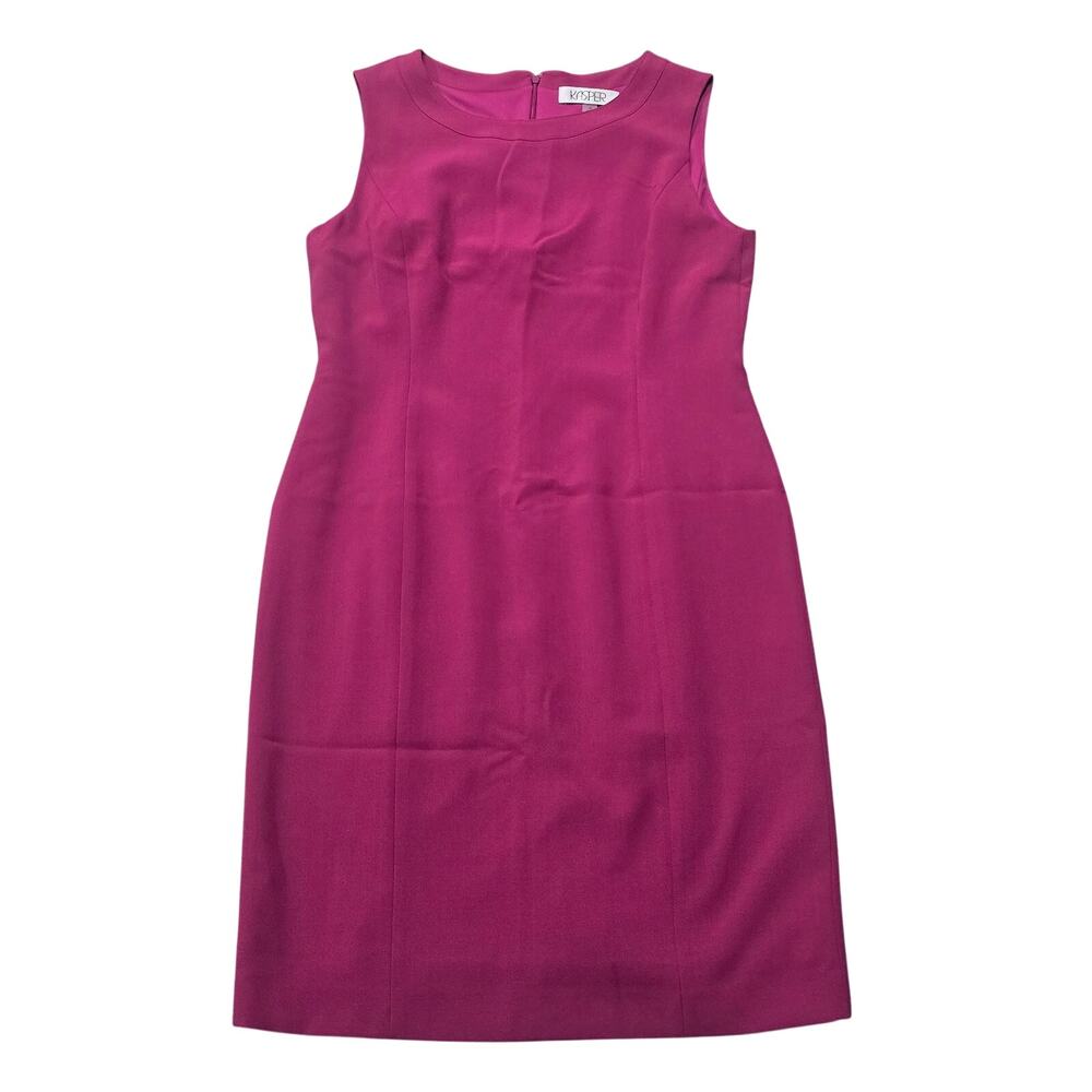 Kasper Vibrant Fuchsia Sleeveless Sheath Midi Dress